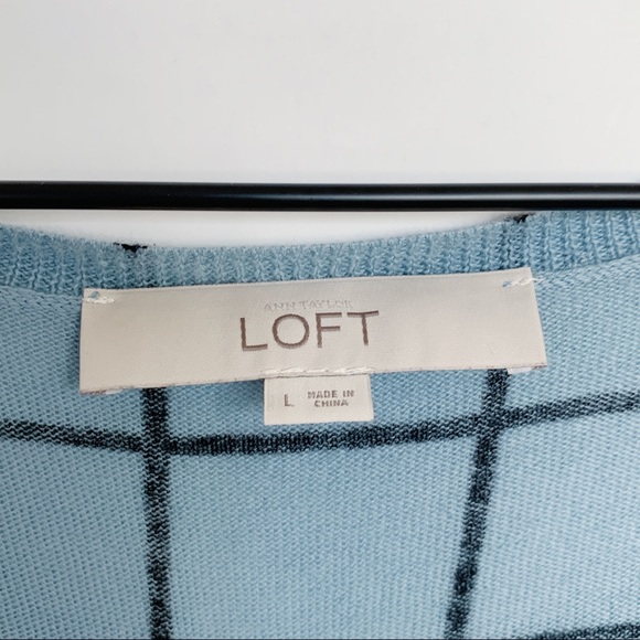 LOFT Windowpane Plaid Lightweight Cardigan Sweater - Picture 6 of 7